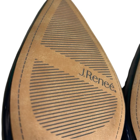 NIB J.Renee shoes,women Slingback,Shayenne NavyPearl,chunky heel,glam,prom,shine - Picture 7 of 14